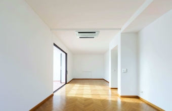 2-way in empty modern hallway