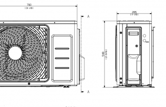 Bevėjės-mini-4-kryptės-kasetės-išorinio-bloko-brėžinys-3.50-4.00-kW-2