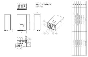 Samsung vidinio hidro bloko (Hydro Unit) AE160DNYMPK/EU brėžinys