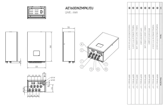 Samsung vidinio hidro bloko (Hydro Unit) AE160DNZMPK/EU brėžinys