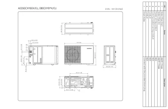 Samsung EHS MONO (R290) Pump 8kW vienfazio šilumos siurblio su valdymo automatika AE080CXYBEK/EU brėžinys