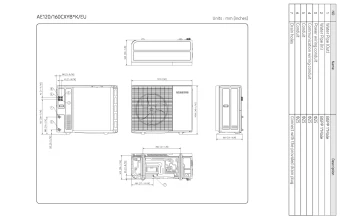 Samsung EHS MONO (R290) Pump 16kW trifazis šilumos siurblys AE160CXYBEK/EU brėžinys